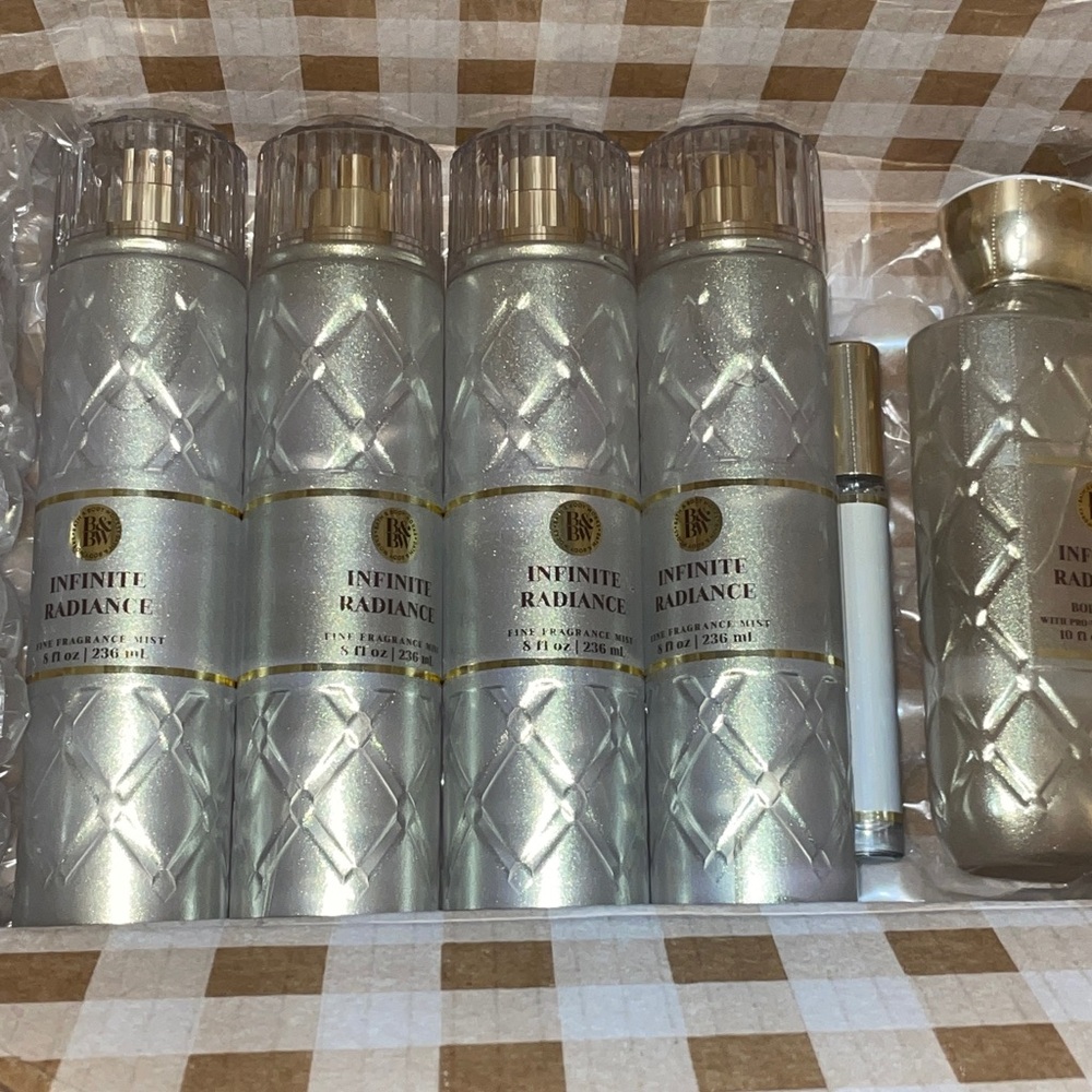 NEW 6 pcs Bath & Body Work BBW Infinite Radiance Haul Perfume, Mist, Shower Gel